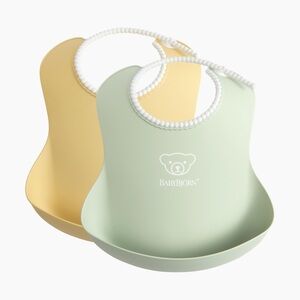BabyBjörn Baby Bib (2 Pack) - Powder Yellow/Powder Green